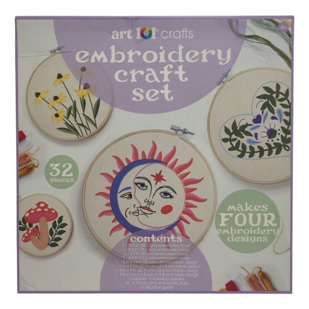 Art 101 Embroidery Craft Set, 32 Pieces